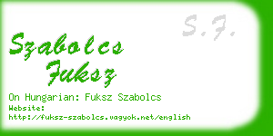 szabolcs fuksz business card